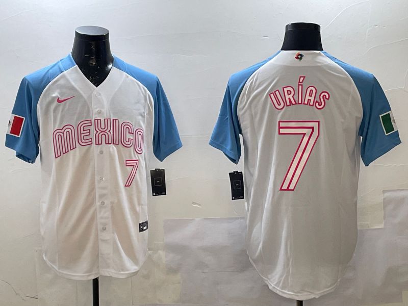 Men 2025 World Cub Mexico #7 Urias White Nike MLB Jersey style 2->more jerseys->MLB Jersey